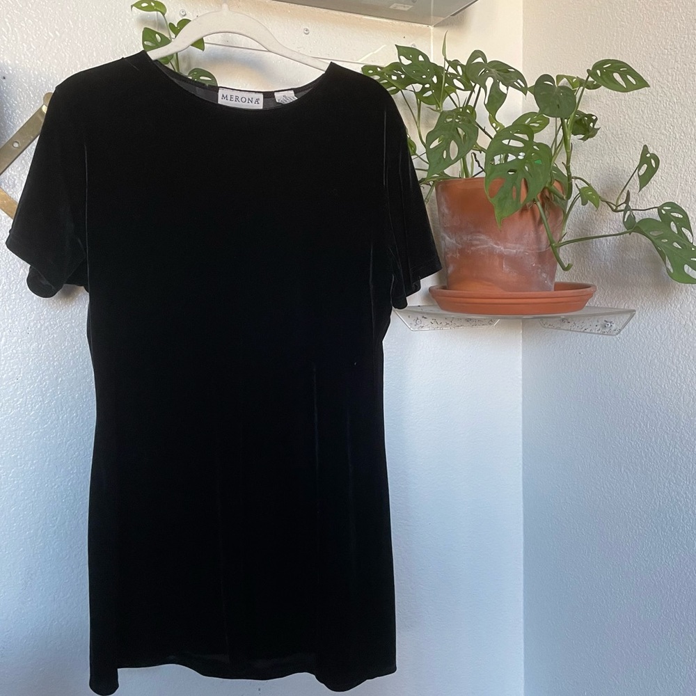 Vintage Black Velvet Merona Mini Dress!